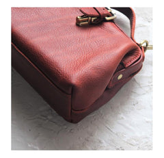 Vintage Womens Brown Leather Small doctor Handbag shoulder doctor bags for women