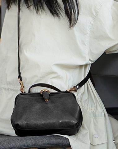 Small Satchel Bags Black Doctor Style Purse Dr Bag Purse Crossbody Satchel Womens 