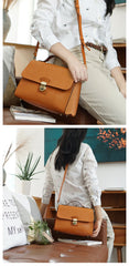 Vintage Womens Tan Leather Doctor Handbags Shoulder Purses Tan Doctor Purses for Women