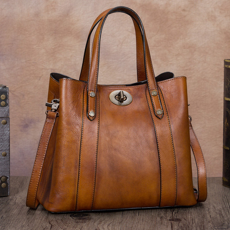 Leather handbag B. Makowsky Brown in Leather - 27413483