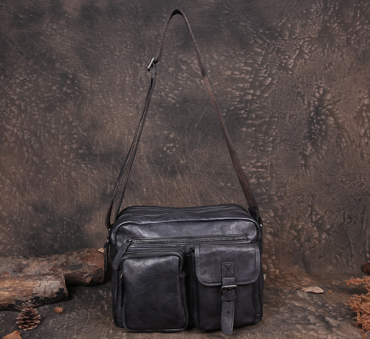 Mens Distressed Leather Messenger Bag Side Shoulder Bag iLeatherhandbag