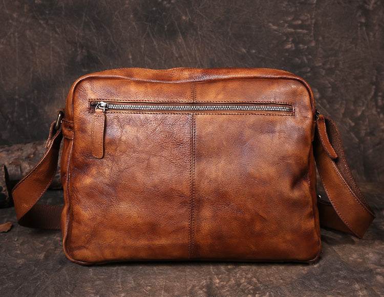 Mens Distressed Leather Messenger Bag Side Shoulder Bag iLeatherhandbag