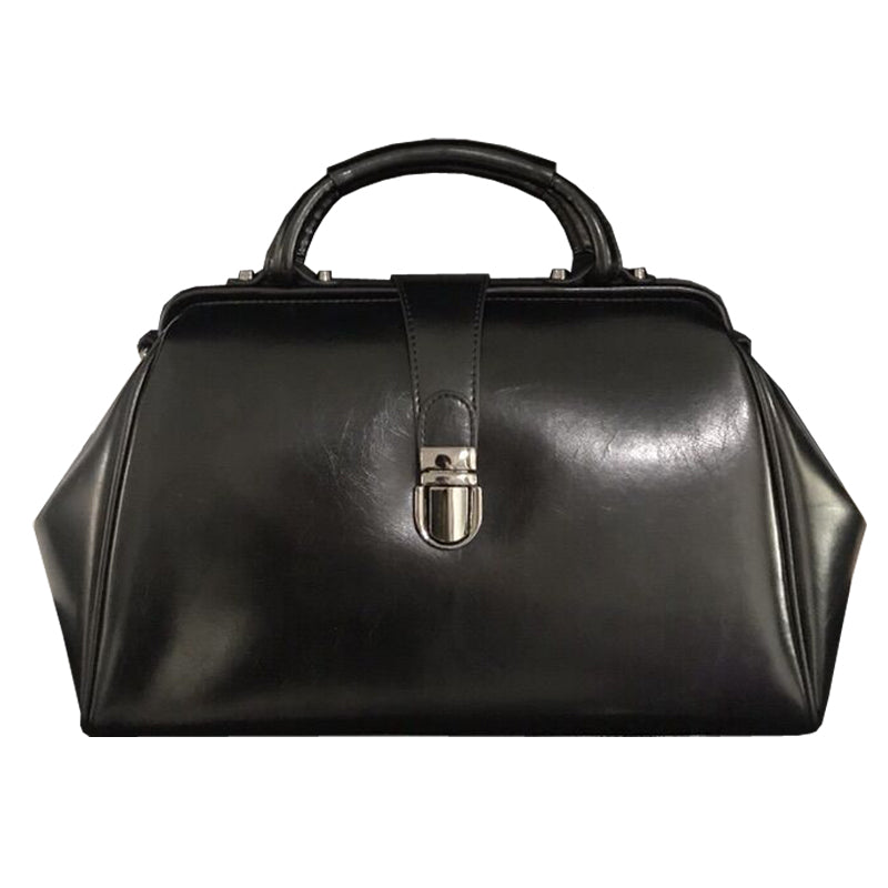 Women's Black Doctor Style Handbag – iLeatherhandbag