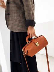 Women's Leather Doctor Purse Style Handbag Purse