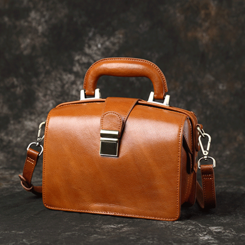Leather Small Doctor Style Handbag