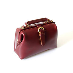 Womens Black Leather Doctor Handbags Shoulder Purse Vintage Black Doctor Purses for Women - iLeatherhandbag