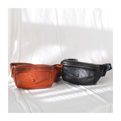 Womens Leather Fanny Pack Side Crossbody Bag Purse