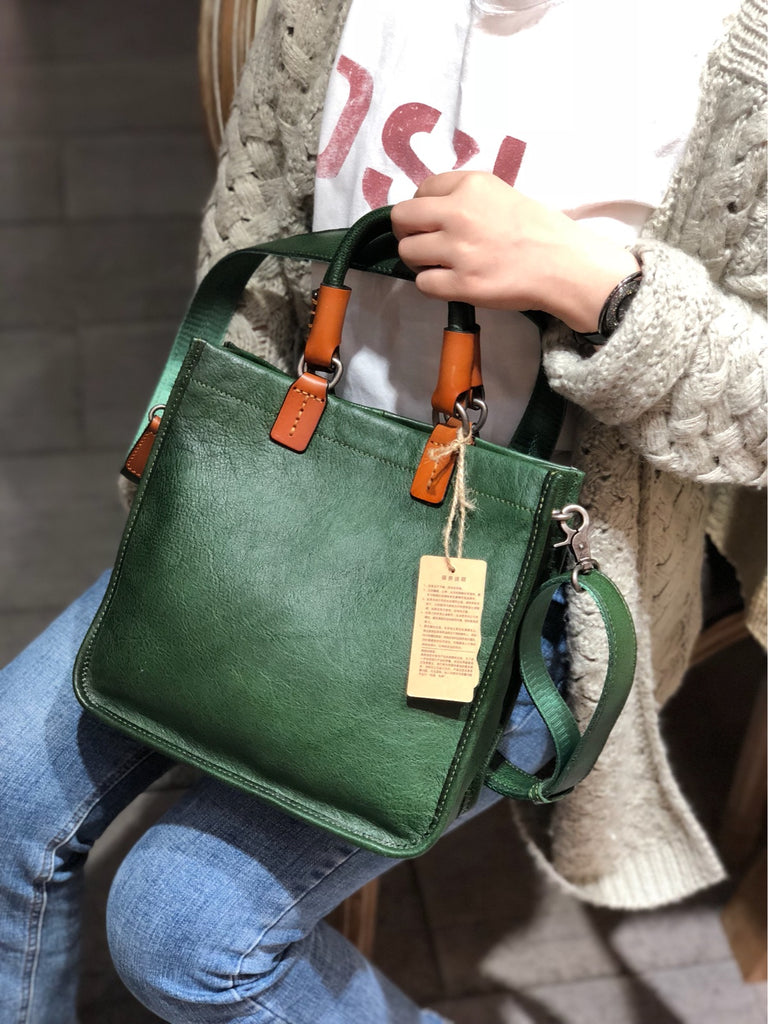 Leather square bag hot sale