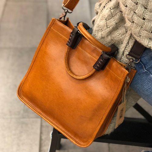 Buy Eske Brown Leather Medium Satchel Handbag at Best Price @ Tata CLiQ