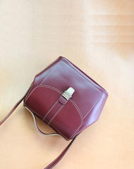 Handmade Womens Claret Leather Doctor Shoulder Purses Red Doctor Crossbody Purses for Women