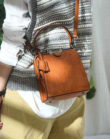 BROMEN Women Briefcase 15.6 inch Laptop Tote Bag Vintage Leather Handbags  Shoulder Work Purses, Color - oil wax brown