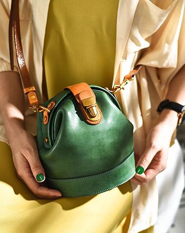 Retro Green Leather Doctor Bag